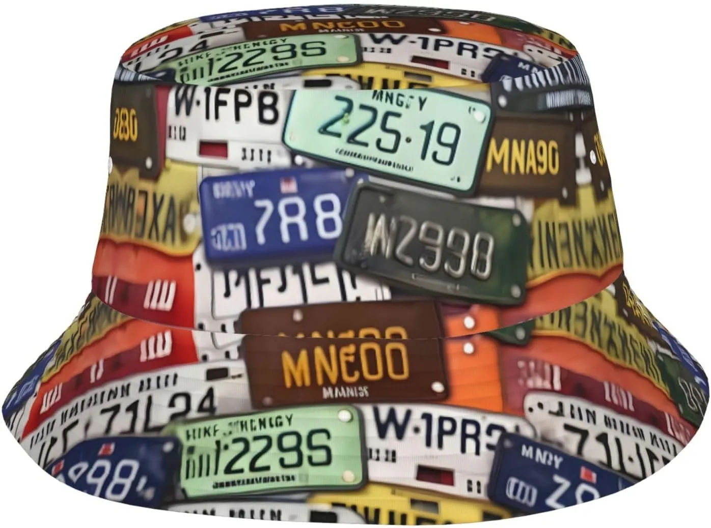 License Plate Print Sun Hats for Men Women Boonie Hat Foldable Fishing Hat Bucket Hat for Fishing Hiking Black
