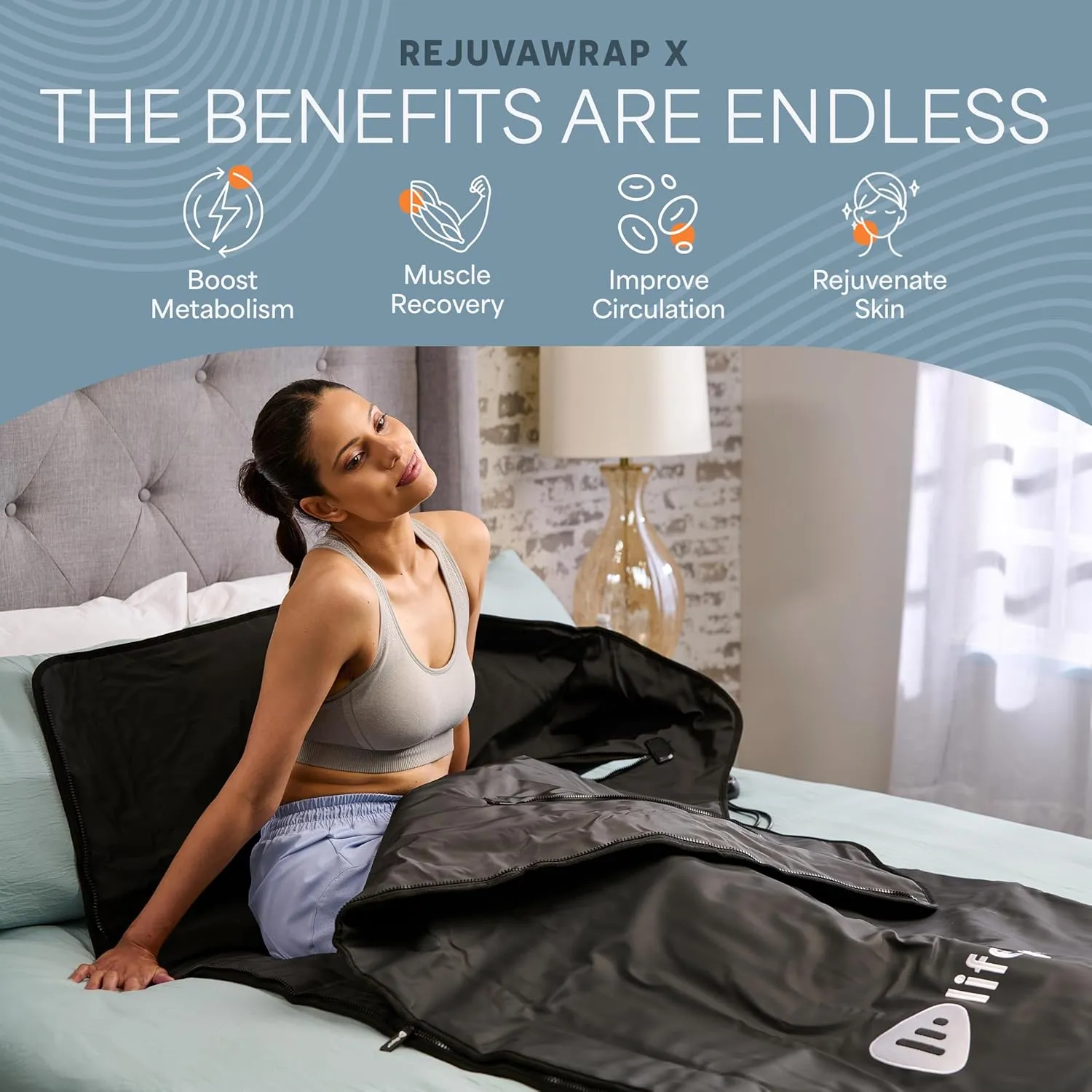 LifePro Infrared Sauna Blanket for Detox & Relaxation – Portable Far Infrared at Home Sauna for Detox, Muscle Tension Release, and Recovery – RejuvaWrap Series with Adjustable Heat Settings