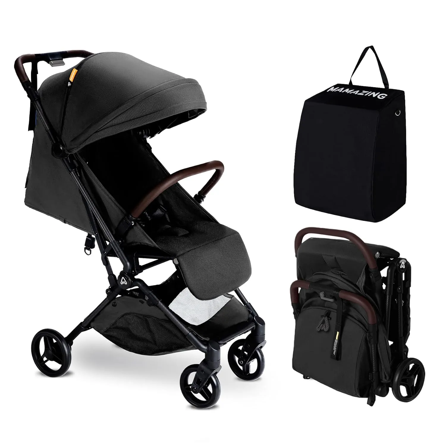Lightweight Baby Travel Stroller with Carbor Fiber Frame, Compact & Airplane-Friendly, One-Handed Folding Design, 11.6 lbs, Perfect for Toddlers, Jet