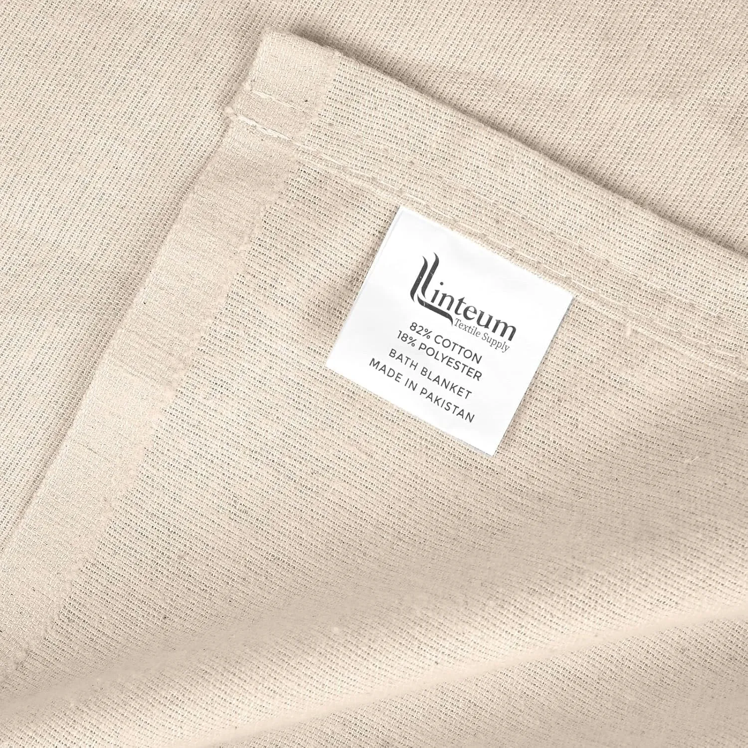Linteum Textile Cotton Blended Hospital Patient Bath Blanket, Bed Bath Sheet, Twin Blanket Lightweight Thermal Utility Blankets 70x90 in, 1.4 lb. Unbleached