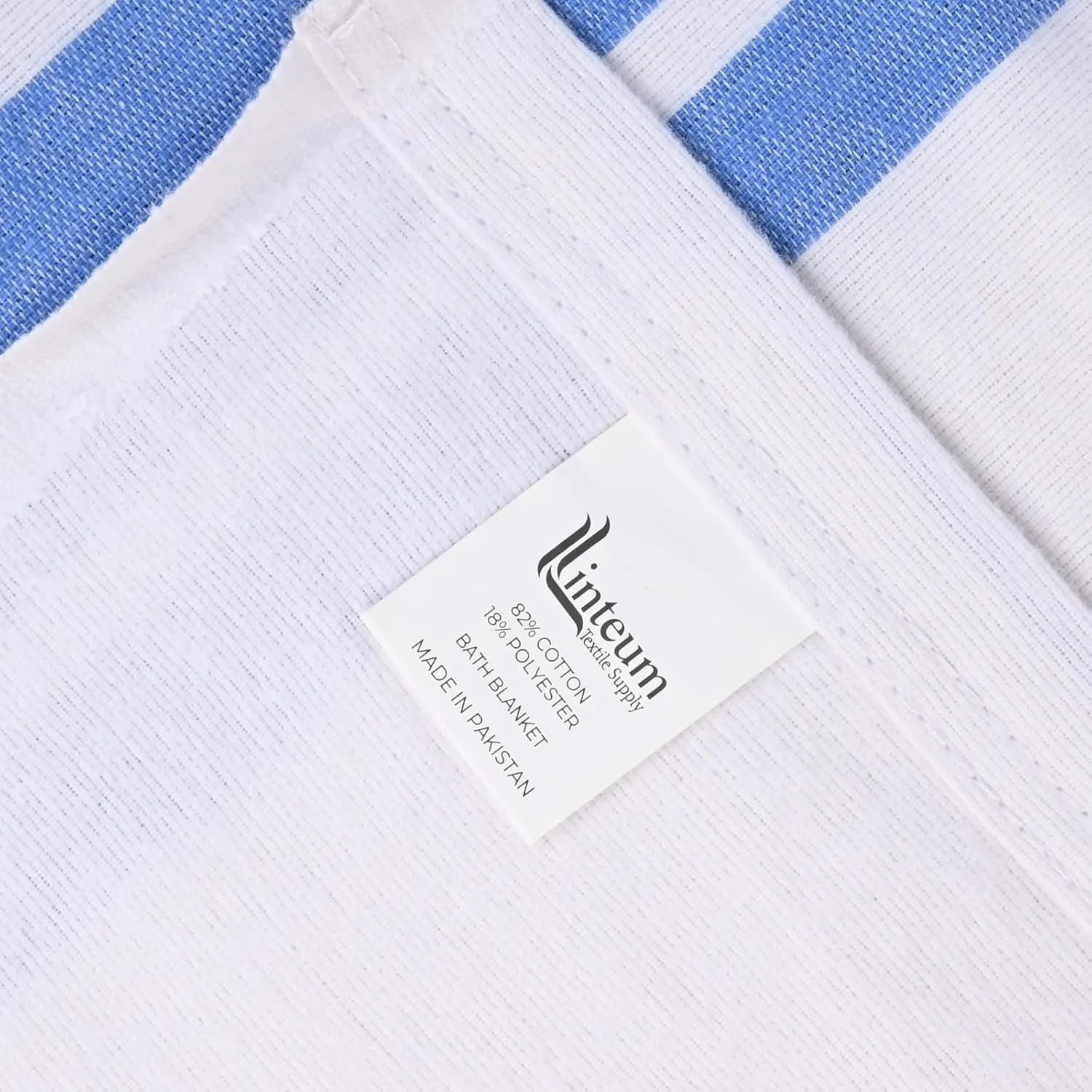 Linteum Textile Cotton Blended Hospital Patient Twin Bed Bath Sheet, Lightweight Sheet Blankets (12-Pack, 70x90 in, 1.75 lb.) White with Blue Stripes