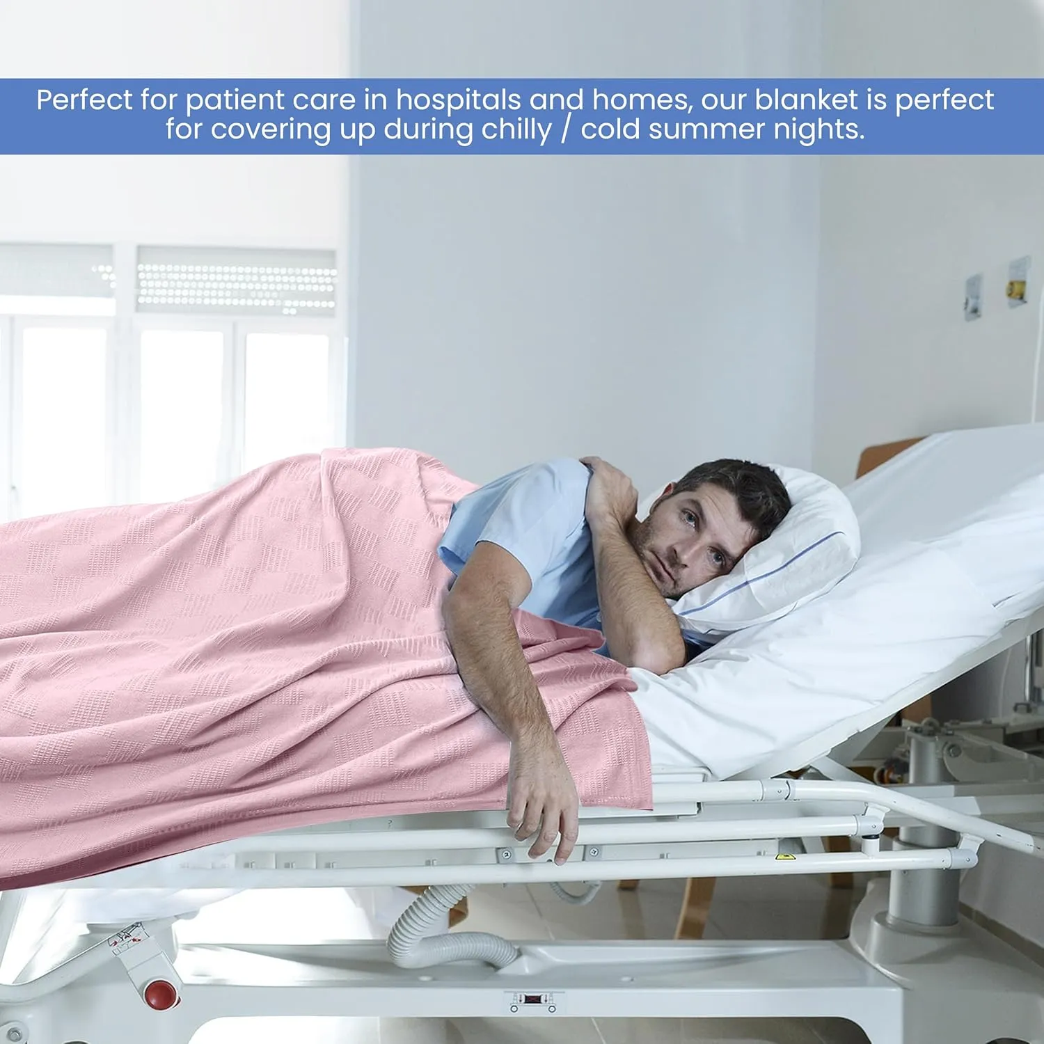 Linteum Textile Hospital Thermal SNAGLESS Spread Blanket, 100% Cotton (74x100 in, Mauve)