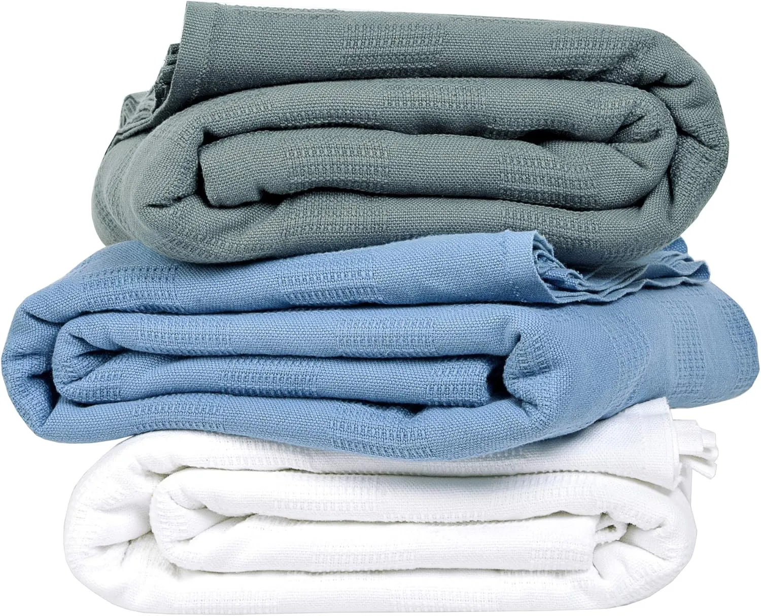 Linteum Textile Supply Thermal Blanket (White, Twin) Long Lasting and Durable Snag-Free Soft Blanket, Made from 100% Cotton Material for Home, Hospitals, 66x90 Inches