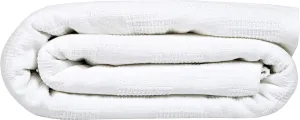 Linteum Textile Supply Thermal Blanket (White, Twin) Long Lasting and Durable Snag-Free Soft Blanket, Made from 100% Cotton Material for Home, Hospitals, 66x90 Inches