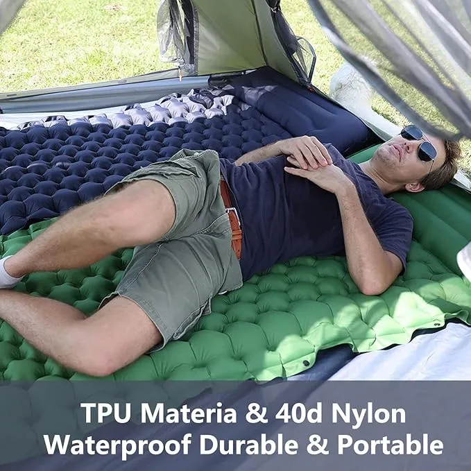 LISANNE Camping Mattress with Built in Foot Pump Inflatable Sleeping Mat Ultralight Compact Sleeping Pad for Camping,Backpacking,Hiking,Traveling,Tent,Waterproof and Portable for Outdoor Activities