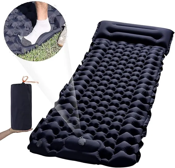 LISANNE Camping Mattress with Built in Foot Pump Inflatable Sleeping Mat Ultralight Compact Sleeping Pad for Camping,Backpacking,Hiking,Traveling,Tent,Waterproof and Portable for Outdoor Activities