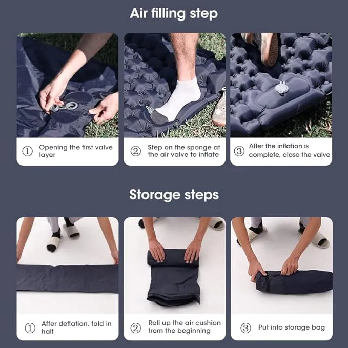 LISANNE Camping Mattress with Built in Foot Pump Inflatable Sleeping Mat Ultralight Compact Sleeping Pad for Camping,Backpacking,Hiking,Traveling,Tent,Waterproof and Portable for Outdoor Activities