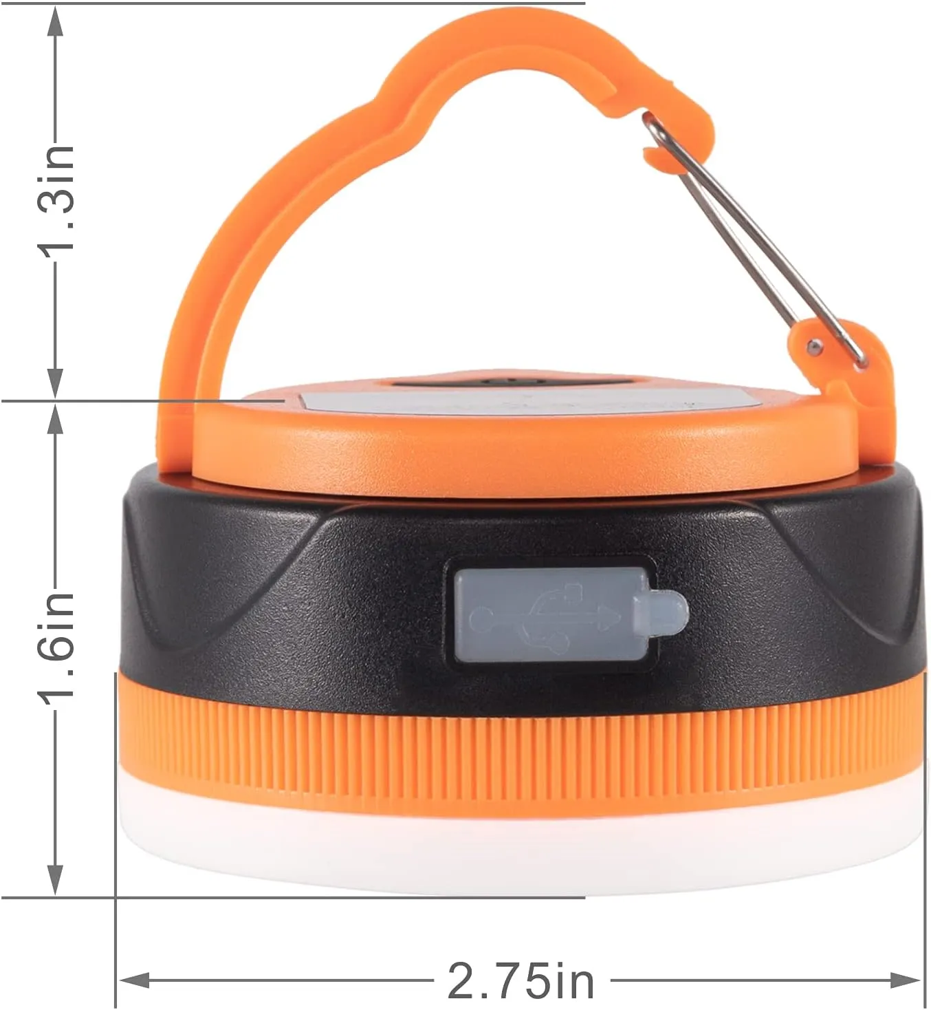 LIT-PaTH Rechargeable LED Camping Lighting Fixture Camping Lantern with Magnet Base, 1800 mAh, Survival Kit for Emergency, Hurricane, Outage, Small Orange, 2-Pack