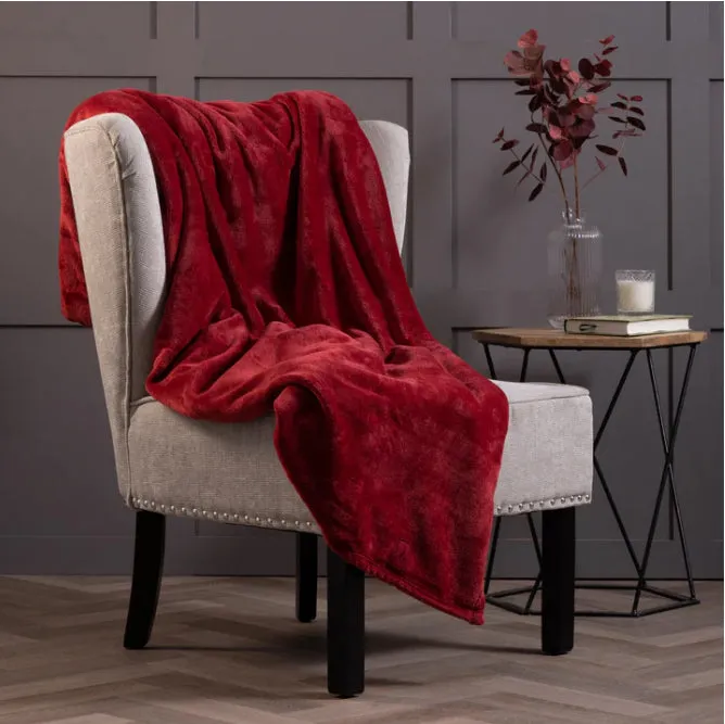 Luxury Thermal Blanket/Throw - Cranberry