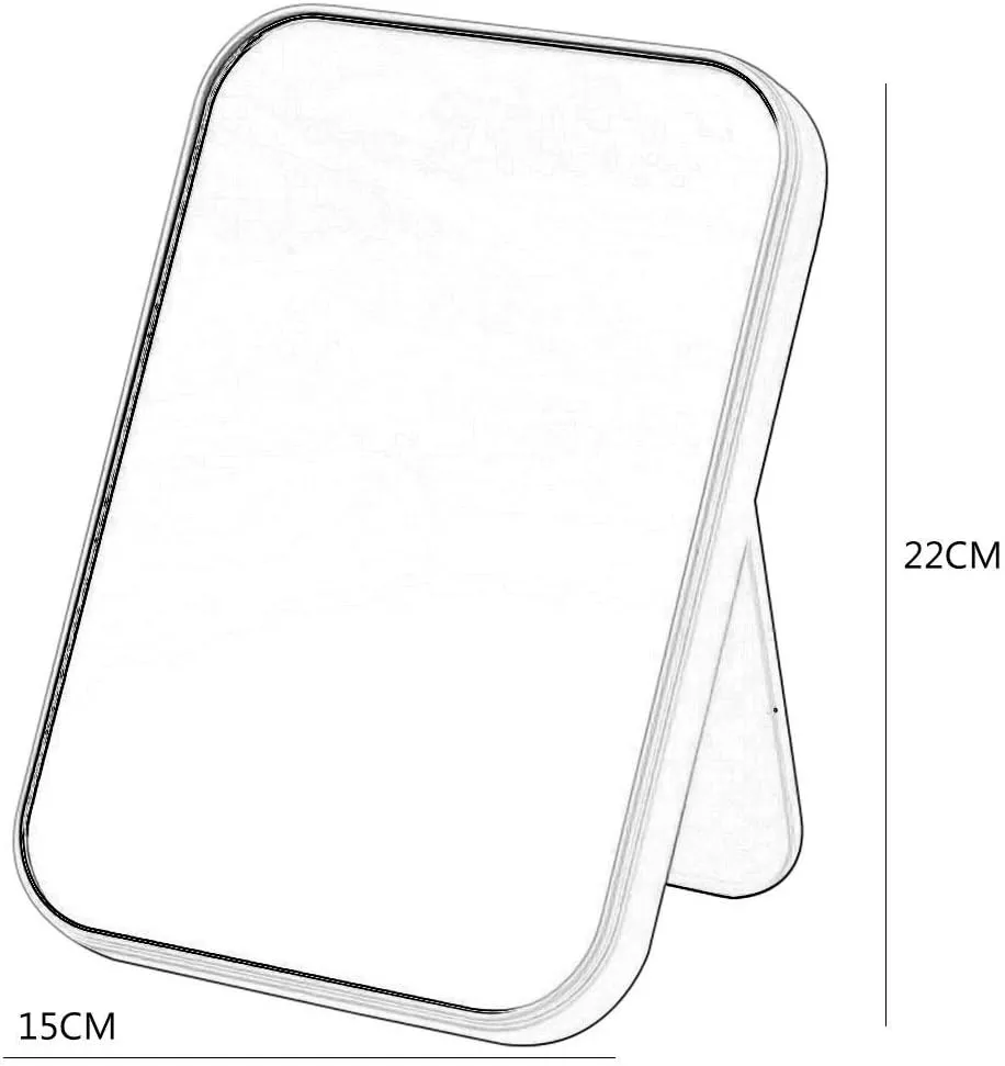 LXB Makeup Small Mirror,High-Definition Makeup Mirror Single-Sided Desktop Dressing Beauty Princess Folding Square Simple Fashion Four Colors 15 X 22Cm,Beige