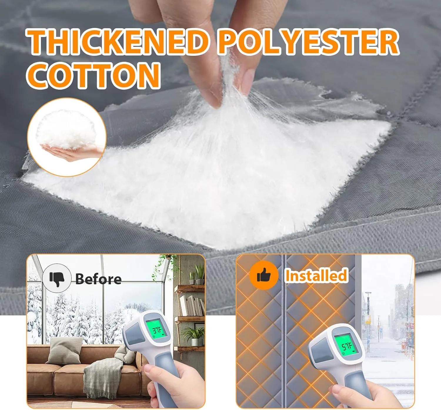 Magnetic Thermal Insulated Door Curtain Fits Door Size 36" X 80" Insulated Door Cover Blanket Insulation Cover Oxford Cloth Thicken Cotton to Keep House Warm as Temporary Door to Soundproof