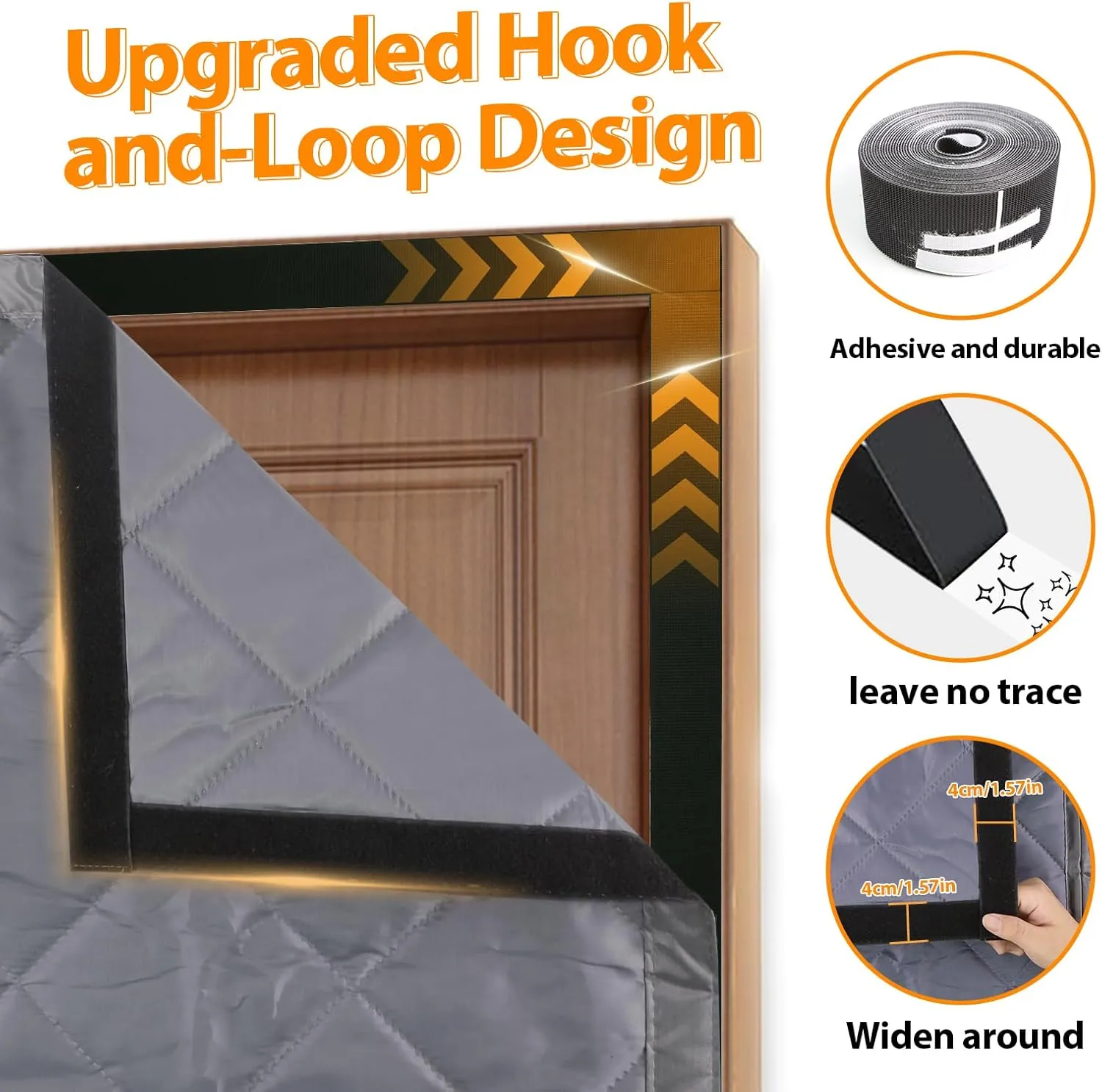 Magnetic Thermal Insulated Door Curtain Fits Door Size 36" X 80" Insulated Door Cover Blanket Insulation Cover Oxford Cloth Thicken Cotton to Keep House Warm as Temporary Door to Soundproof