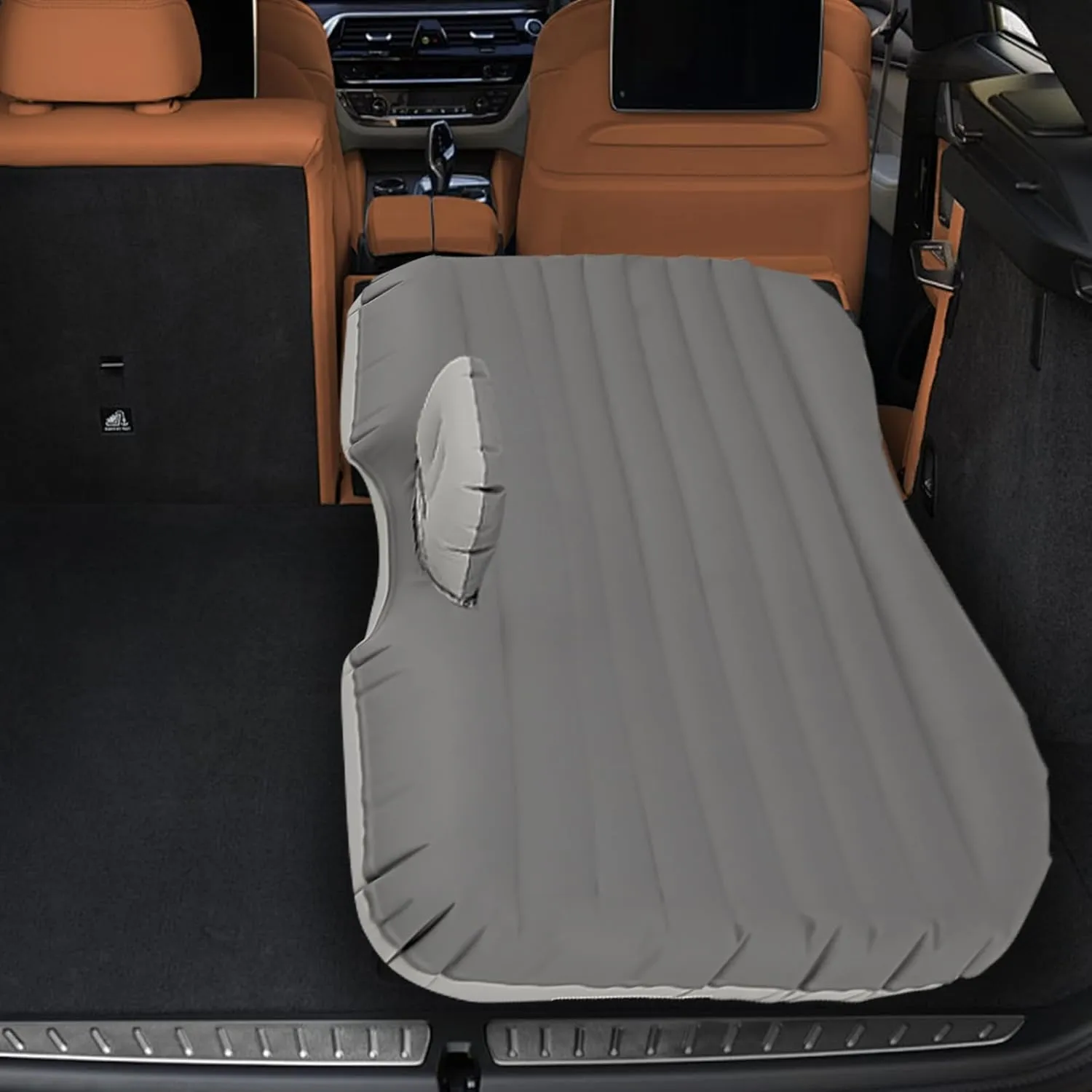 Magshion Foldable Inflatable Car Air Mattress, 48 Hours Air-Tight Duration, Camping Mattress with Repair Kit, 54"×35" Back Seat Sleeping Pad for Car Universal SUV Truck MPV (Gray)