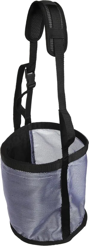Majestic Ally Horse Feed Bag, Heavy Duty Nylon Mesh Grain Feed Bag, Adjustable Strap with Durable Snap and Elastic Straps, Comfort Neck Pad and Nose Pad- Large (Full, Dark Gray)