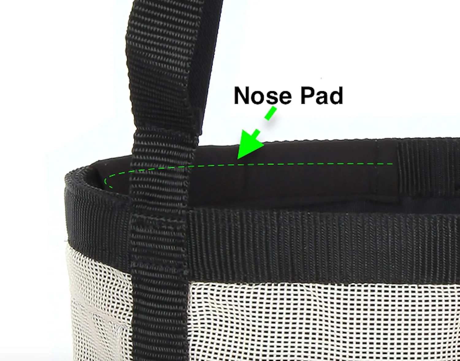 Majestic Ally Horse Feed Bag, Heavy Duty Nylon Mesh Grain Feed Bag, Adjustable Strap with Durable Snap and Elastic Straps, Comfort Neck Pad and Nose Pad- Large (Full, Dark Gray)