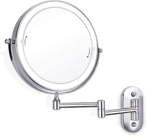Makeup Mirror Adjustable LED Light Makeup Mirror Magnifying Foldable Touch Screen Bathroom Shaving Wall Mounted Illuminated Mirror Makeup Tool