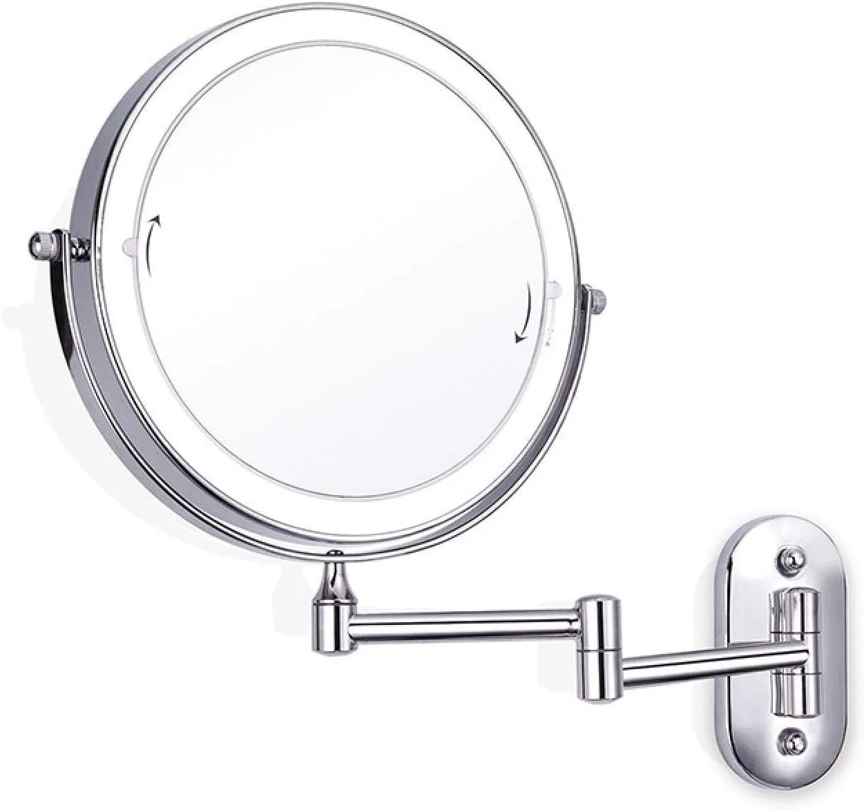 Makeup Mirror Adjustable LED Light Makeup Mirror Magnifying Foldable Touch Screen Bathroom Shaving Wall Mounted Illuminated Mirror Makeup Tool
