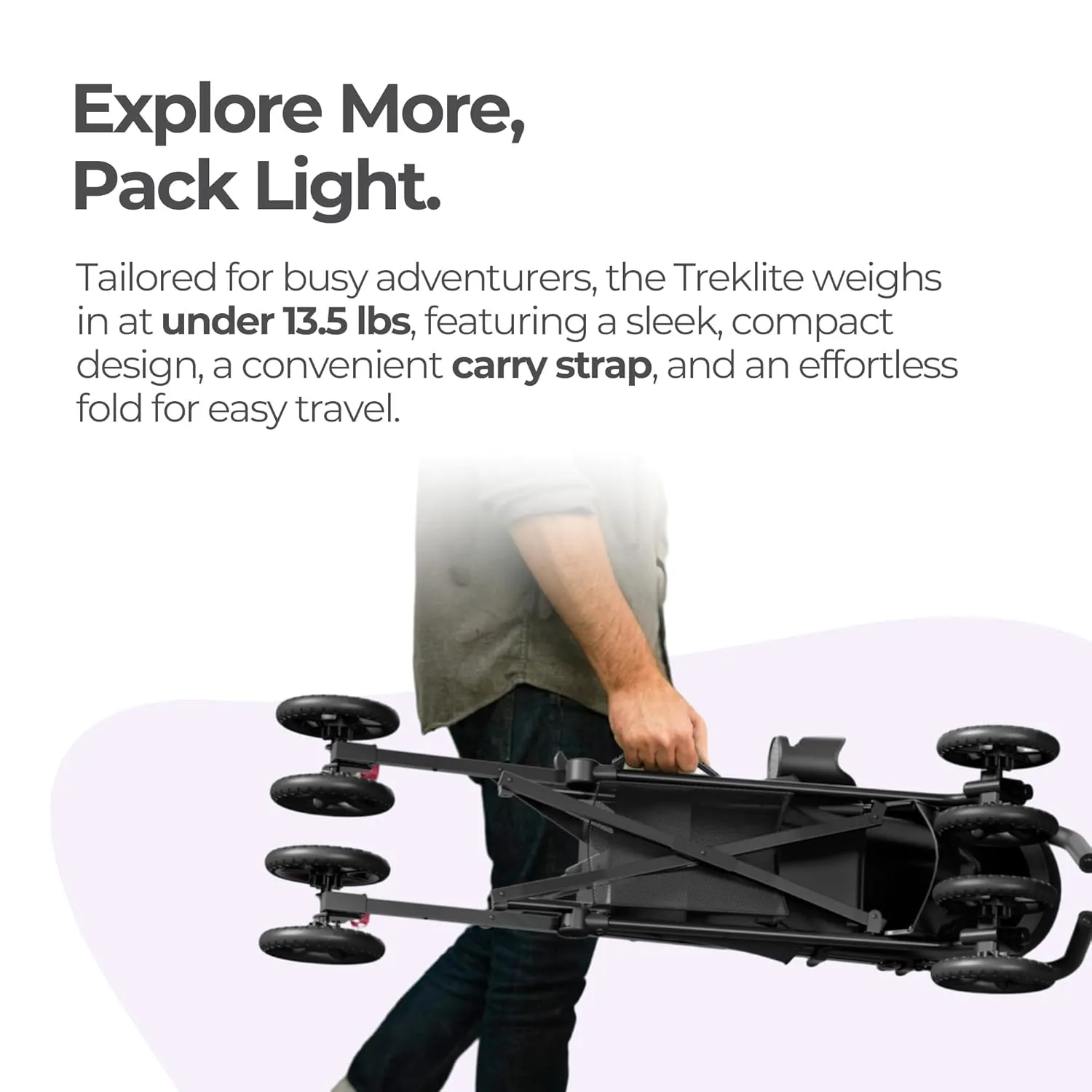 MAMA & BABY Trek Lite Umbrella Stroller - Compact Fold, Multi-Position Recline, Travel Stroller with Carry Strap, Large Storage and Cup Holder