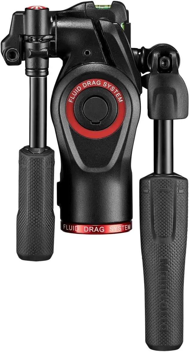 Manfrotto Befree 3-Way Live Camera Tripod Head, Aluminium, 6kg Payload, for Travel Tripods, with Foldable Handles, Fluid Drag System, for Photo and Video, Vlogging Equipment (MH01HY-3WUS),Black
