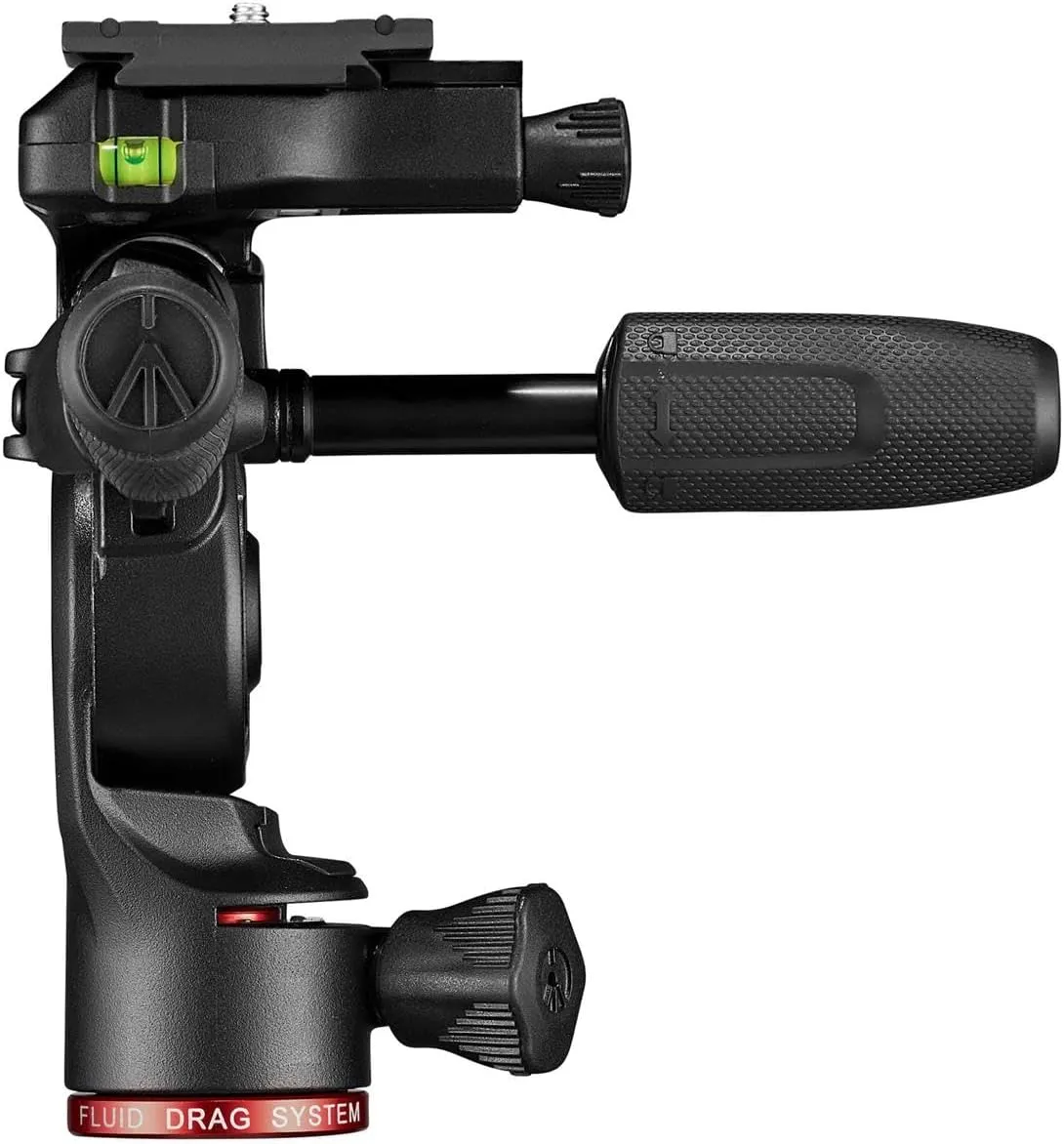 Manfrotto Befree 3-Way Live Camera Tripod Head, Aluminium, 6kg Payload, for Travel Tripods, with Foldable Handles, Fluid Drag System, for Photo and Video, Vlogging Equipment (MH01HY-3WUS),Black