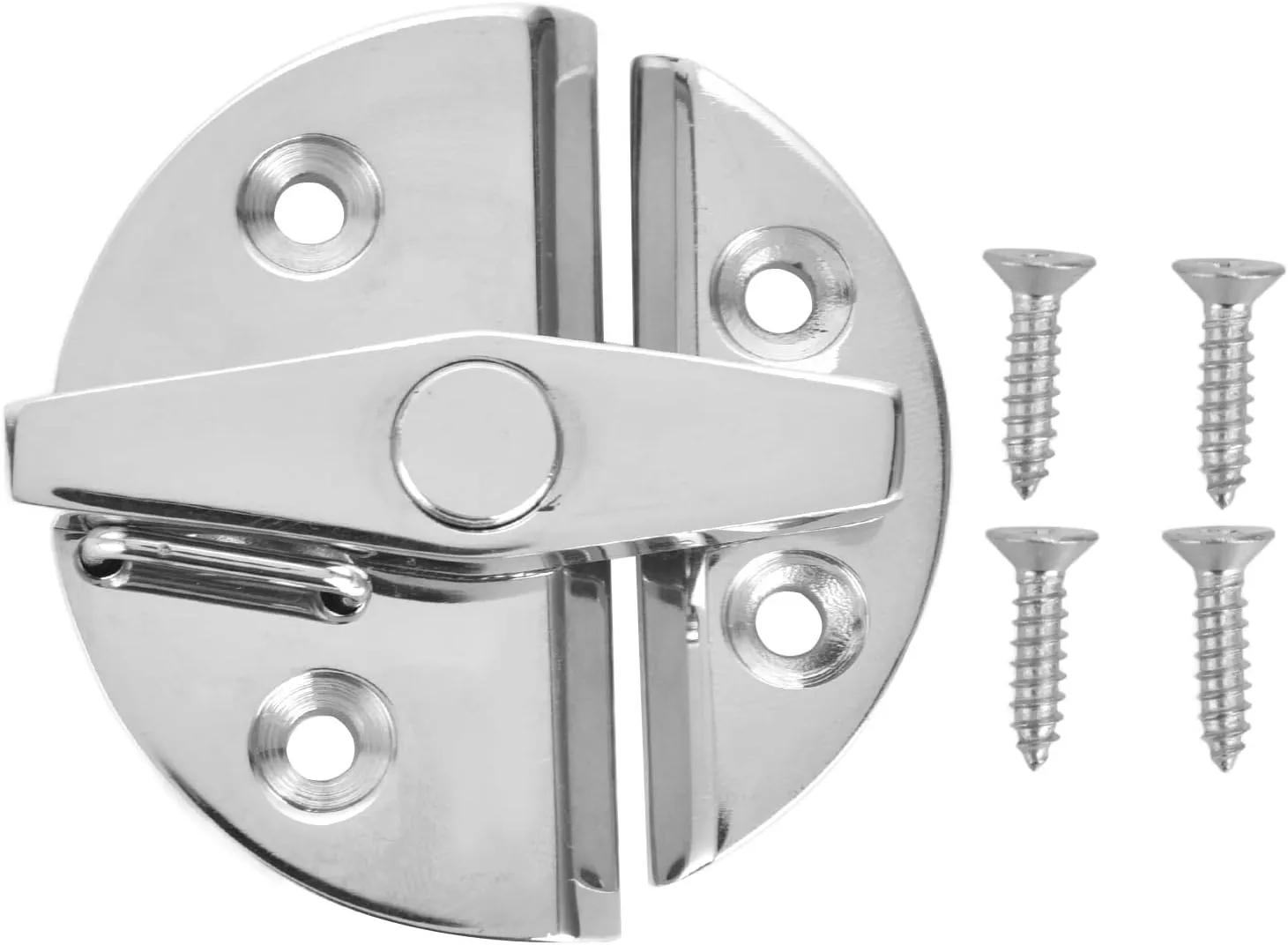 Marine Boat Door Catch Latch, 316 Stainless Steel Door Latch, Marine Grade Boat Hatch Round Turn Button, Heavy Duty Twist Lock Latch Fastener for Row sail Skiff Boat