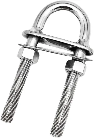 MARINE CITY 304 Grade Stainless Steel Mirror Polished Fine Finish Marine 3/8 Inches Welding Plate Bow Eye U-Bolt 4 Inches Length for Marines – Boats – Yachts – Accessory Hardware (Pack of 1)