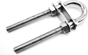 MARINE CITY 304 Stainless Steel Stern Strong Sturdy Stock Fixed Welding Plate Bow Eye Tie Down 4.5 Inches U Bolt for Marine Boat Yacht Hardware Accessories