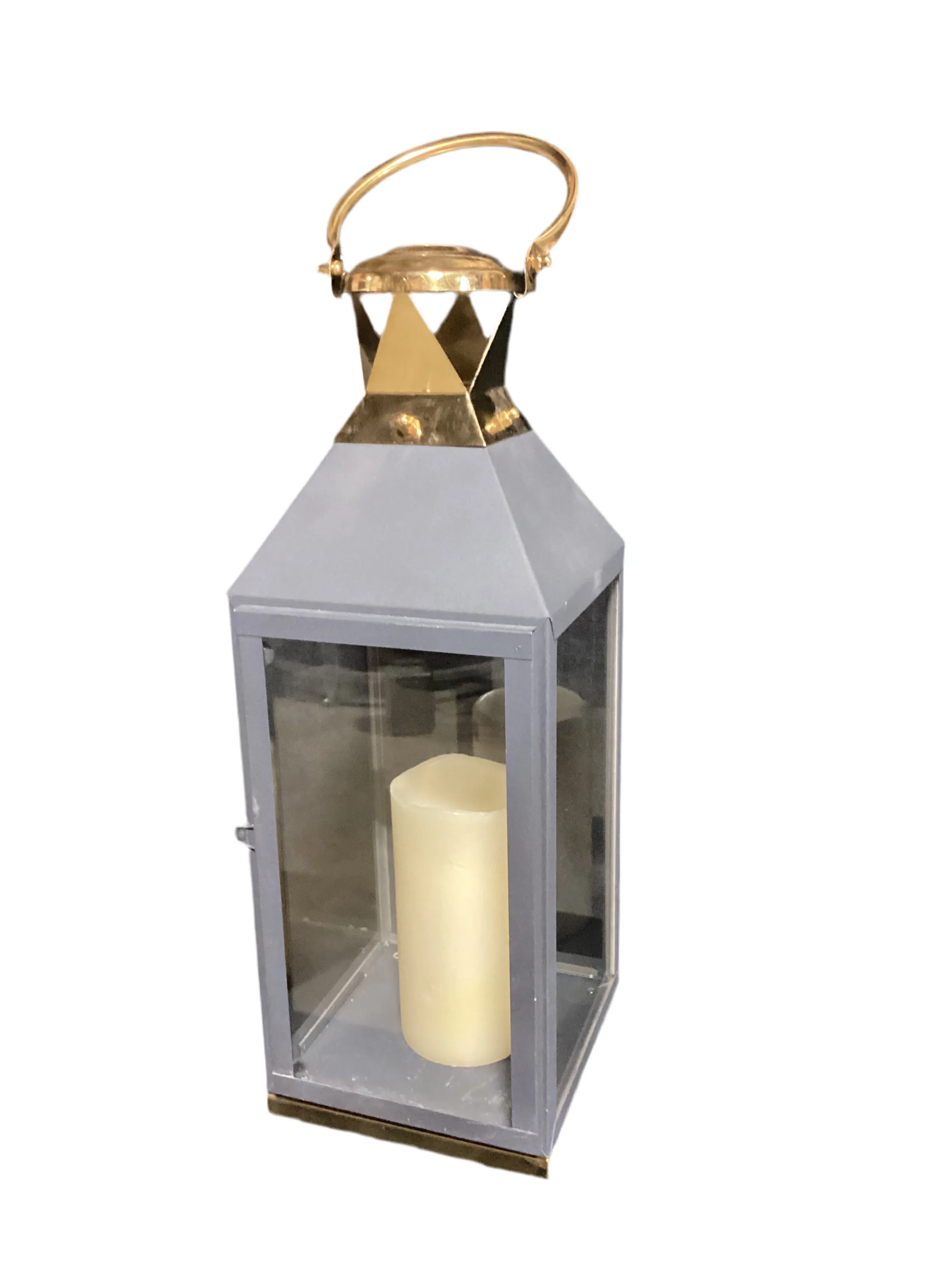 Matte Black Large Lantern Candle holder-5012