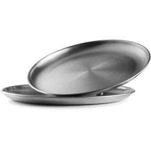Matte Finish Round Pate, Medium Size, Stainless Steel, 10" Diameter