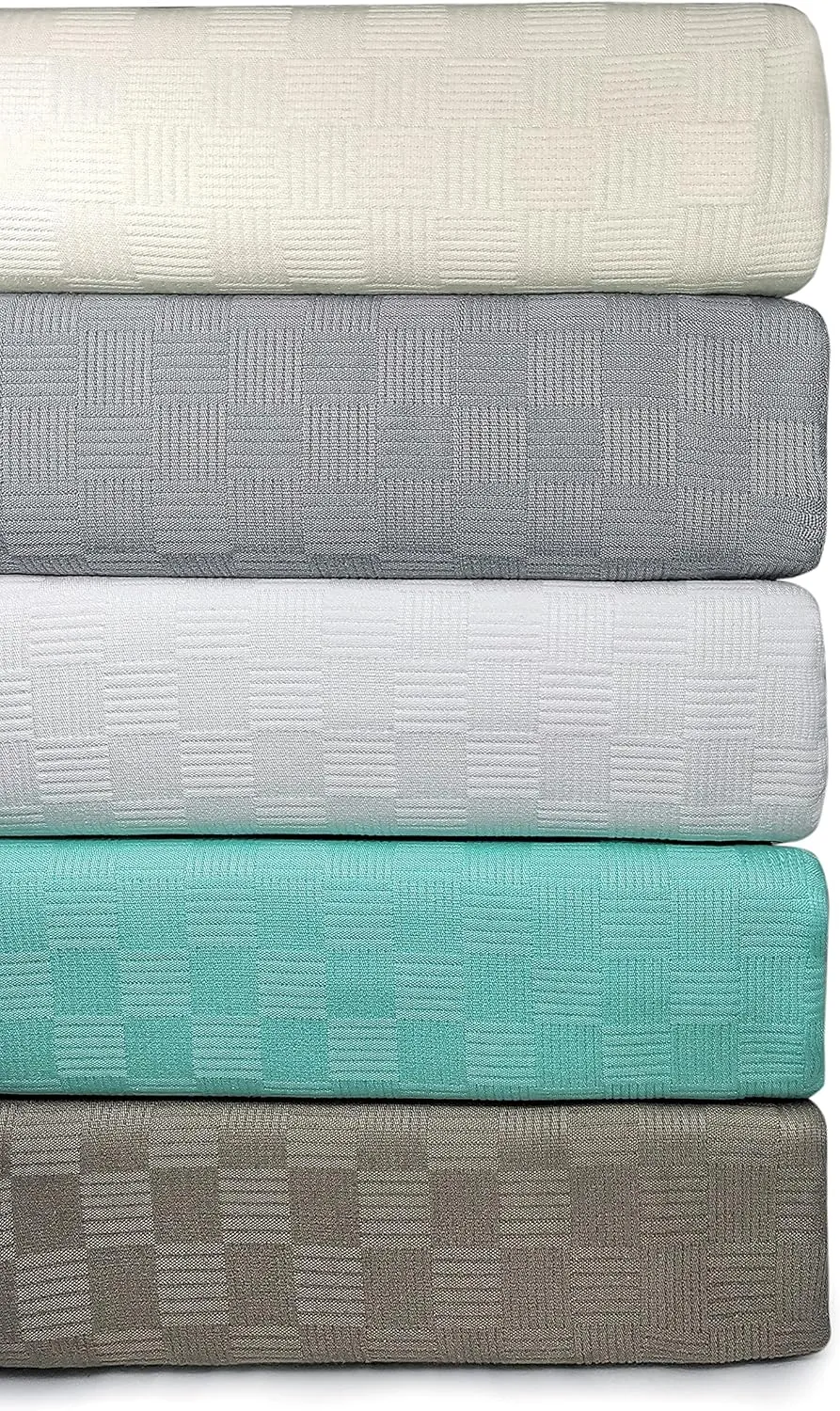 MAURA All Season Cotton Decorative Thermal Bed Blankets, Classic Basket Wave Breathable, Super Soft, Cozy Blanket and Perfect for Layering Any Bed. King Large Size 108”x 90”