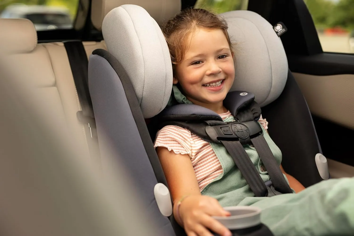 Maxi-Cosi Pria All-in-One Convertible Car Seat, Rear Facing Car Seat for Infants from 4-40 lbs, Forward Facing Car Seat up to 100 lbs in Booster Seat Mode, Rose Pink Sweater