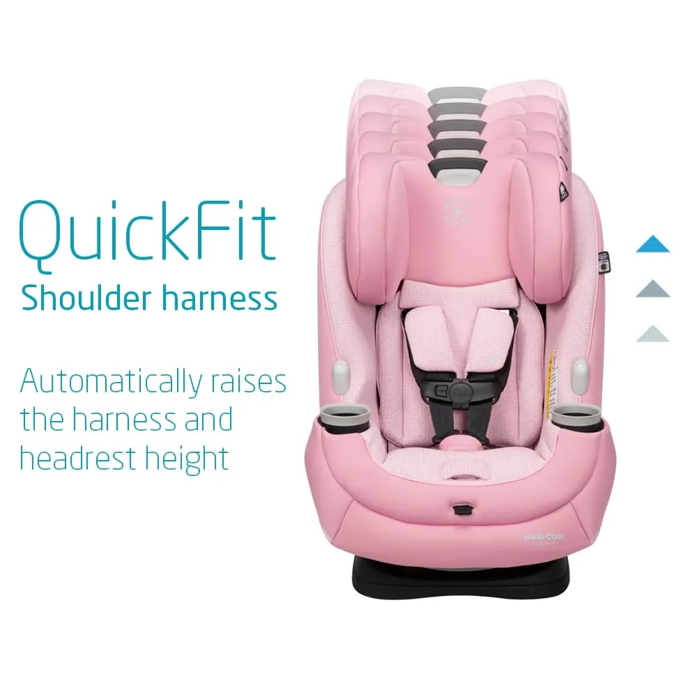 Maxi-Cosi Pria All-in-One Convertible Car Seat, Rear Facing Car Seat for Infants from 4-40 lbs, Forward Facing Car Seat up to 100 lbs in Booster Seat Mode, Rose Pink Sweater
