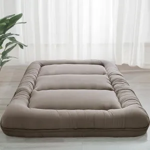 MAXYOYO 6" Extra Thick Japanese Floor Mattress Futon Mattress, Foldable Tatami Pad for Adults, Roll Up Floor Bed for Guest Room Bedroom RV, Dark Grey, Full