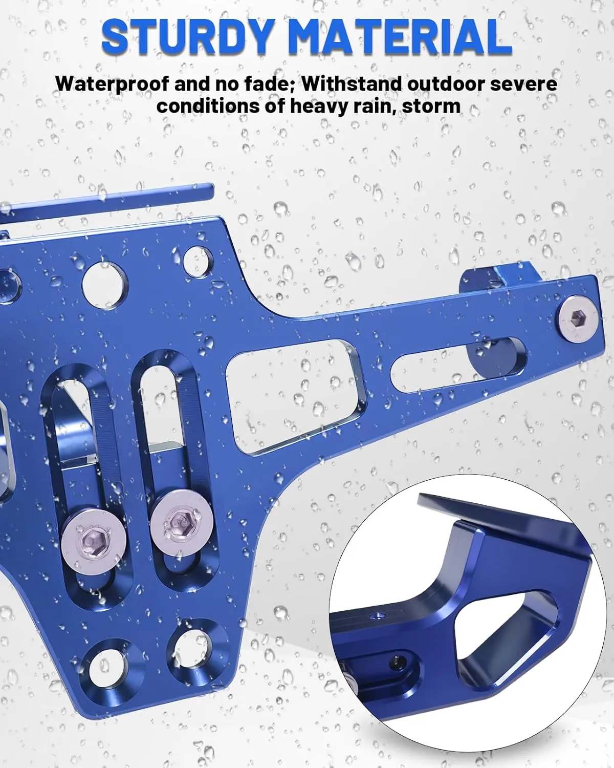 MDPROMCP Universal Motorcycle Fender Eliminator With LED Light CNC Aluminum License Plate Bracket (Blue)