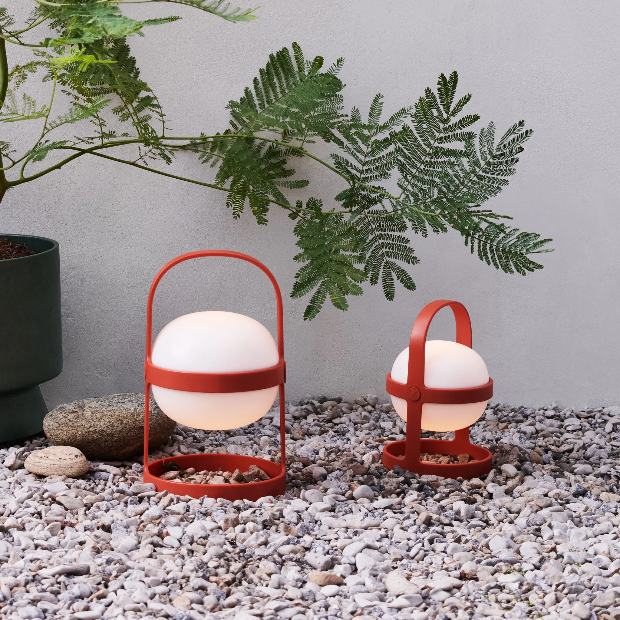 Medium Soft Spot Solar Lantern: Terracotta