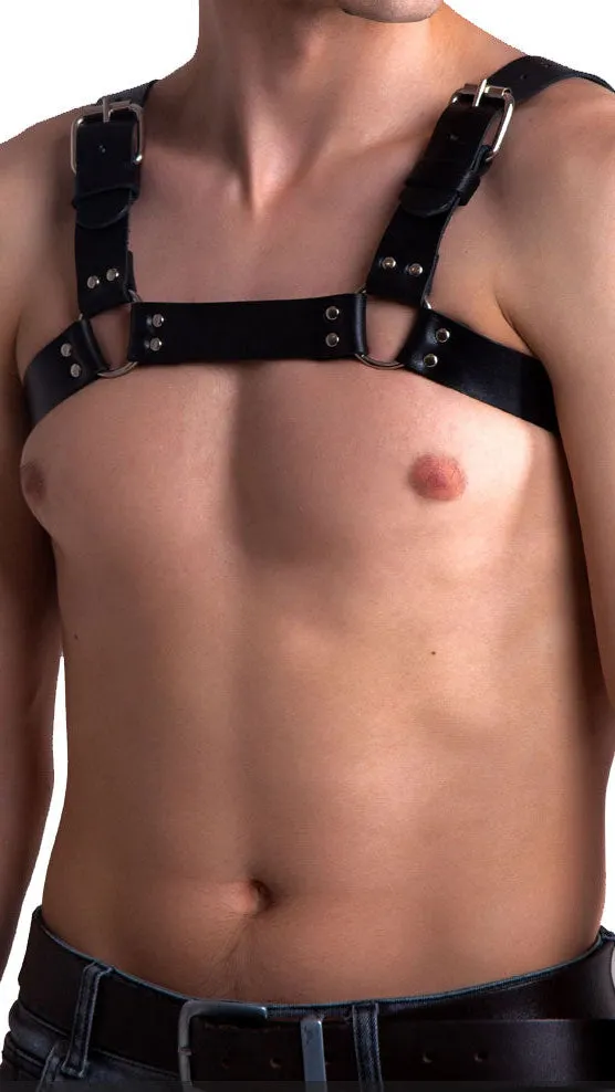 Men’s Sheep Leather BDSM Chest Harness – Adjustable with D-Rings