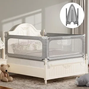 MHOMER Bed Rail for Toddlers-Toddler Bed Rails 2 Minutes Quick Assembly Foldable Bed Rails for Queen Bed, King, Full, Twin Size Bed, Baby Bed Rail Guard with Steady U-Shape Base 54",1 Side