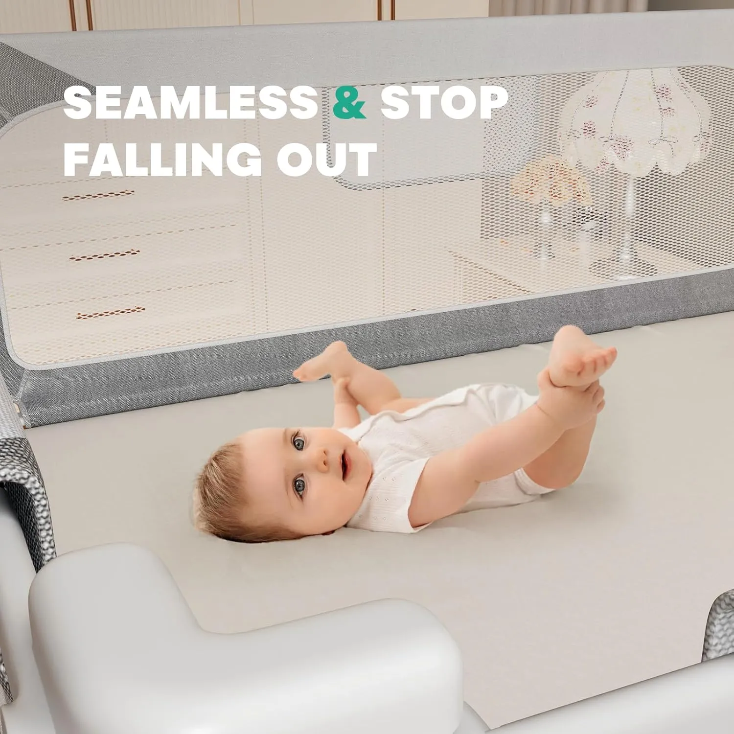 MHOMER Bed Rail for Toddlers-Toddler Bed Rails 2 Minutes Quick Assembly Foldable Bed Rails for Queen Bed, King, Full, Twin Size Bed, Baby Bed Rail Guard with Steady U-Shape Base 74.8",1 Side