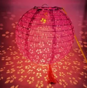 (Mid-autumn essential) 8 inch round paper lantern - Pink
