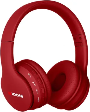 MIDOLA Kids Headphones Bluetooth 5.3 Wireless 60H Play Time Volume Limit 85/110dB Over Ear Foldable Protection Headset/Wired AUX Cord Mic for Children Boy Girl Travel School Phone Pad Tablet Red