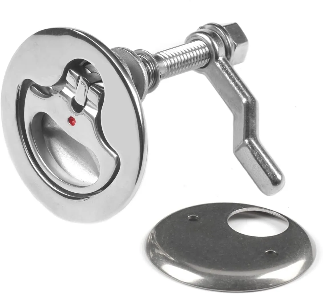MIZUGIWA Boat Cam Latch Stainless Steel Marine,Boat Locker Latch Hatch Pull,Flush Hatch Lift with Back Plate Fasteners