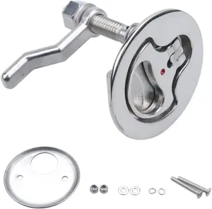 MIZUGIWA Boat Cam Latch Stainless Steel Marine,Boat Locker Latch Hatch Pull,Flush Hatch Lift with Back Plate Fasteners
