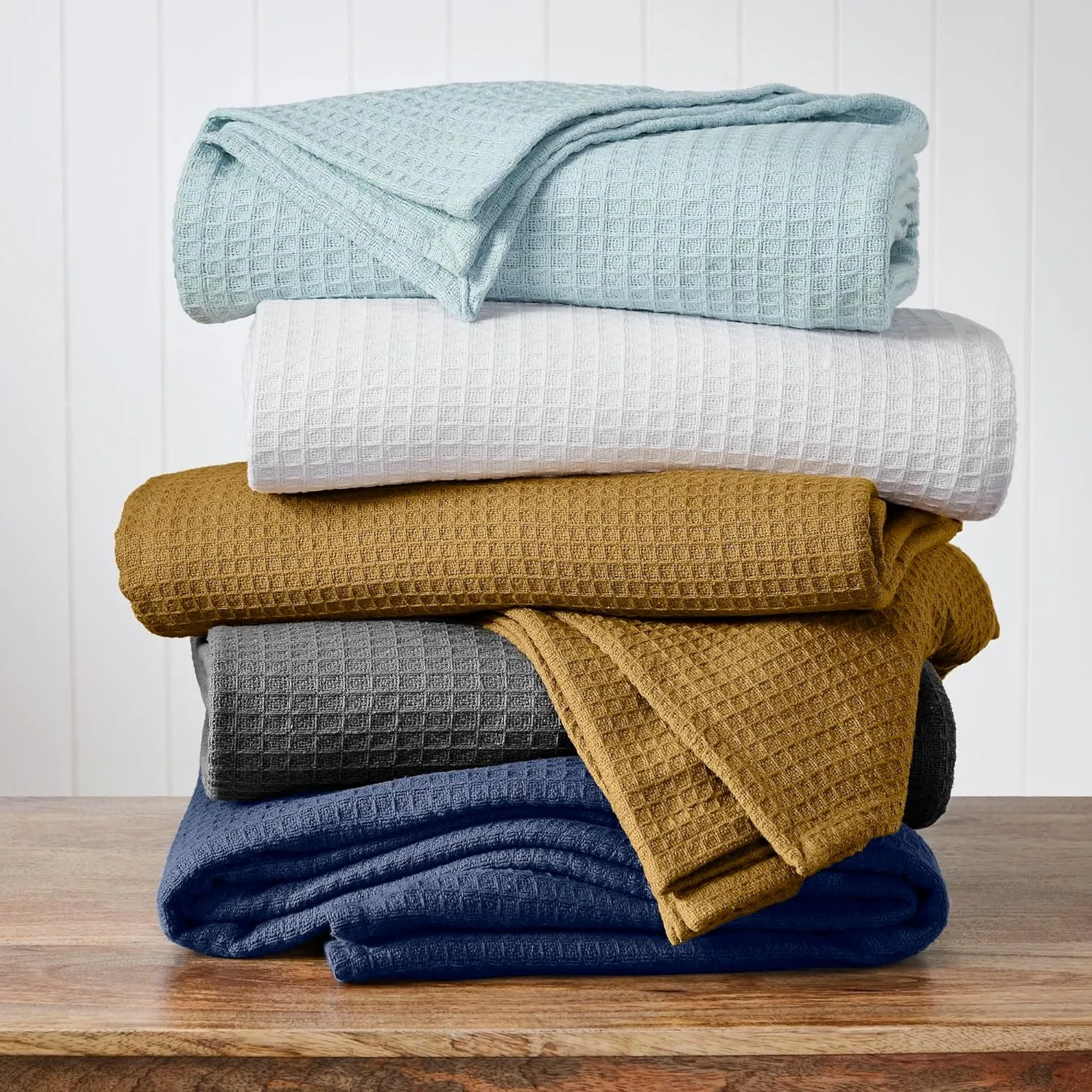 Modern Threads 100% Cotton Waffle Thermal Blanket, Light Gray, Full/Queen