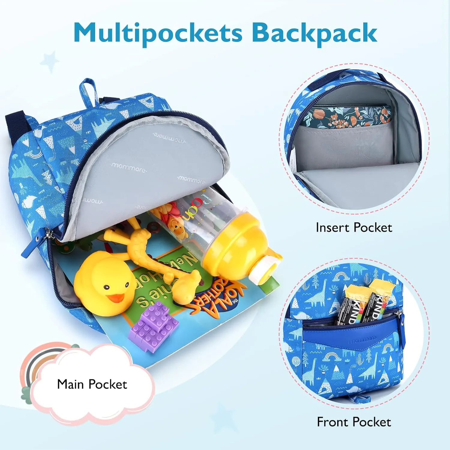 mommore Fashion Toddler Backpack Travel Kids Backpack with Small Toddler Leash Baby Bag