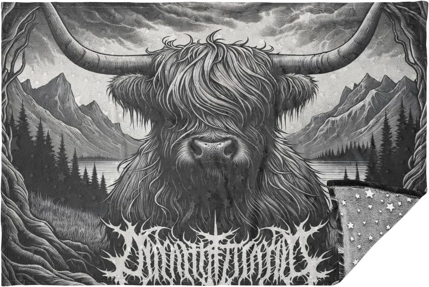 Moody Highland Cow Travel Blankt Airplane Blanket Animal Flannel Pillow Blankets Throw Blanket Portable Compact Blanket for Outdoor Office Home 65x55inch