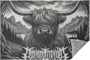 Moody Highland Cow Travel Blankt Airplane Blanket Animal Flannel Pillow Blankets Throw Blanket Portable Compact Blanket for Outdoor Office Home 65x55inch