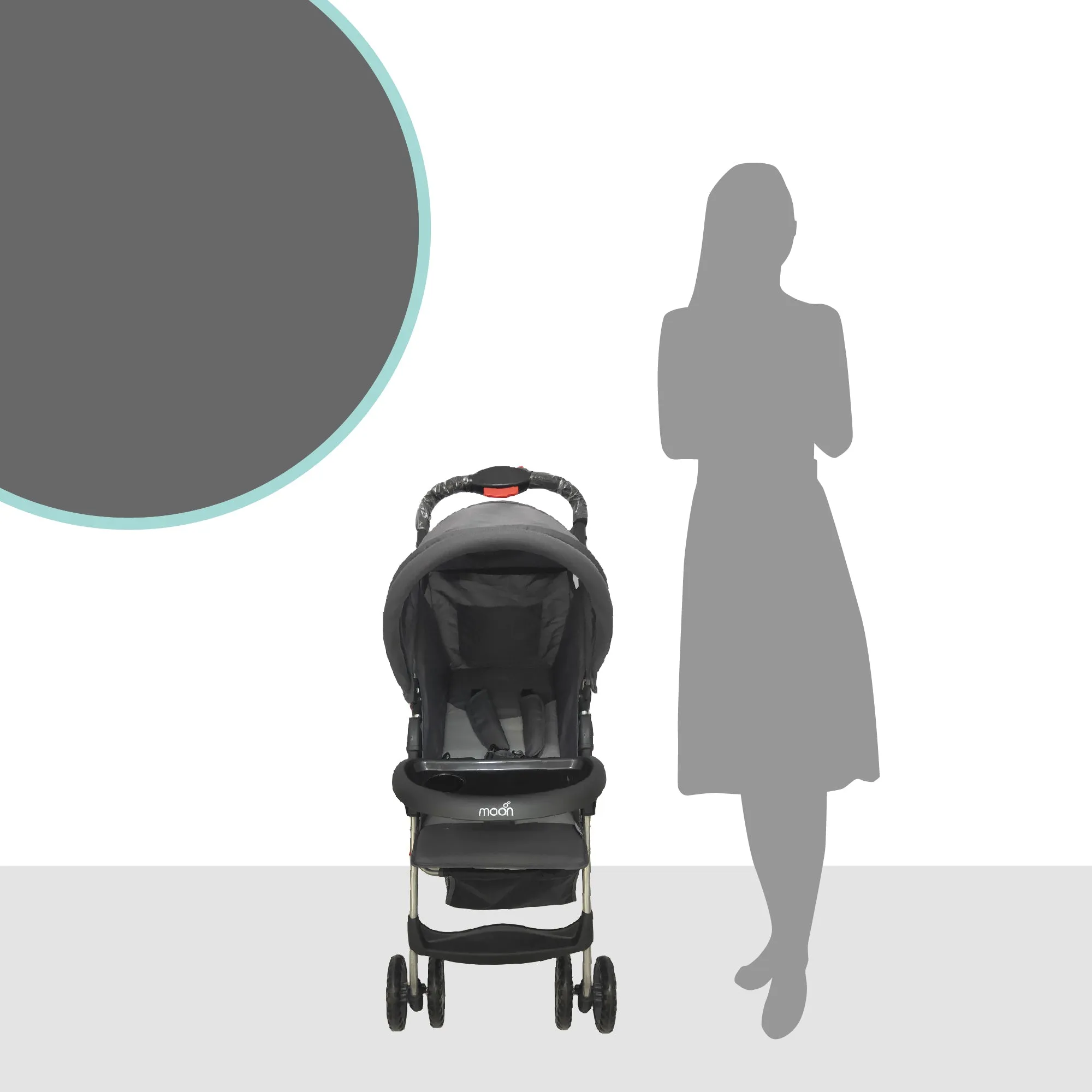 Moon -  Bezik One Fold Stroller  - Grey