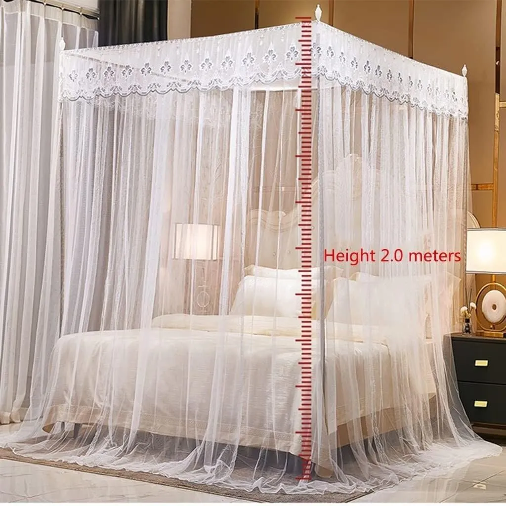 Mosquito Net for Double Bed, Large Screen Mesh Mosquito/Insect Protection, Universal Travel, Camping & Family Use(Blue,180X200cm)
