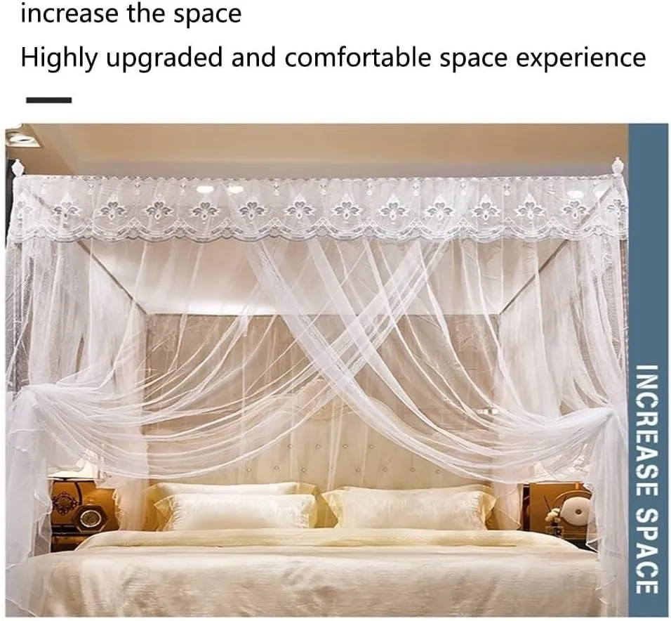 Mosquito Net for Double Bed, Large Screen Mesh Mosquito/Insect Protection, Universal Travel, Camping & Family Use(Blue,180X200cm)