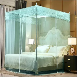 Mosquito Net for Double Bed, Large Screen Mesh Mosquito/Insect Protection, Universal Travel, Camping & Family Use(Blue,180X200cm)